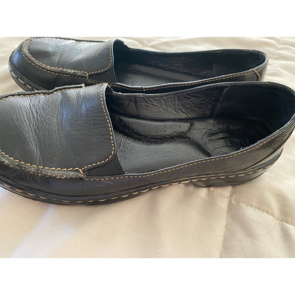 Born Shoes Womens 6 Black Leather Slip-On‎ Loafers Comfort Casual Walking - Picture 2 of 4